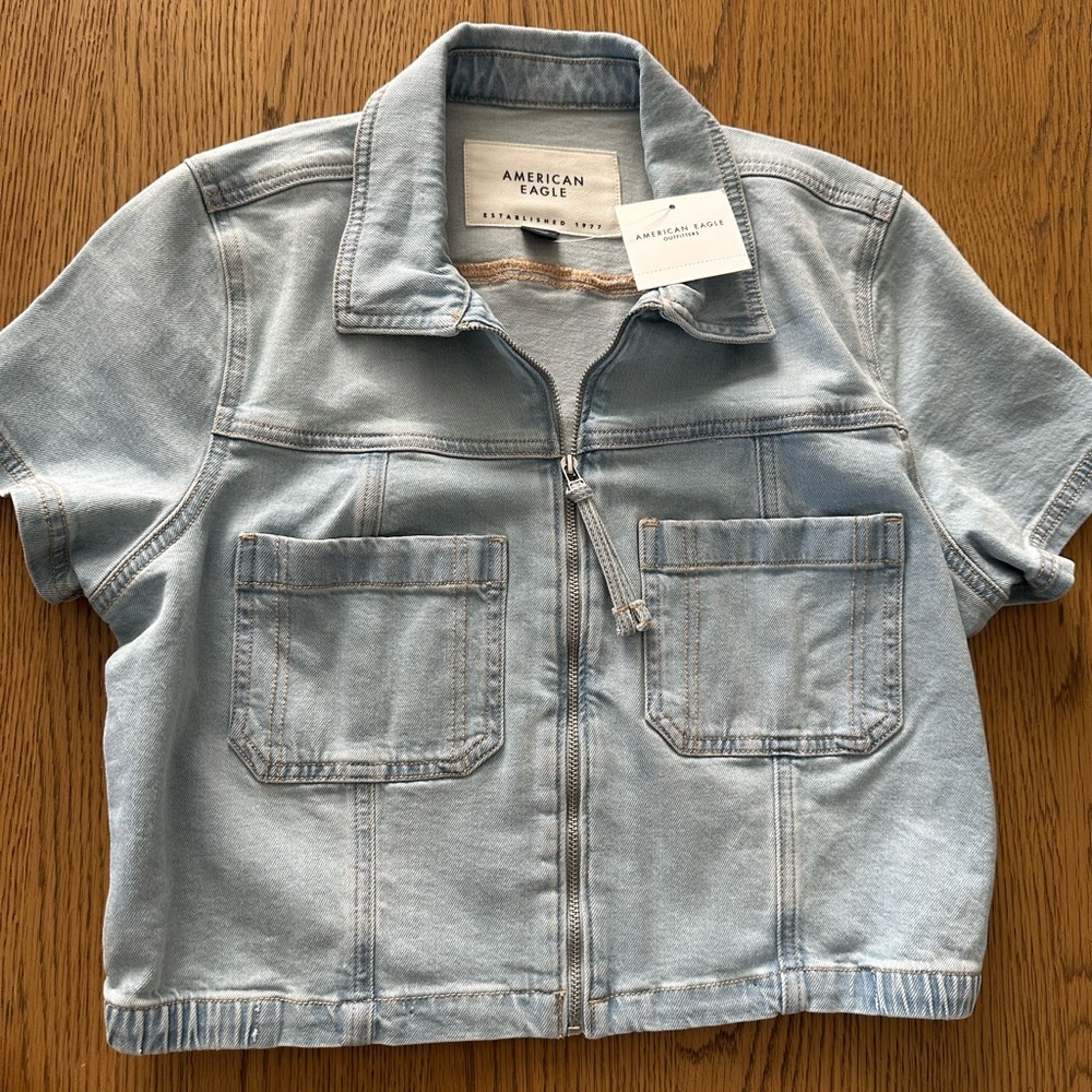 American Eagle denim top size medium
